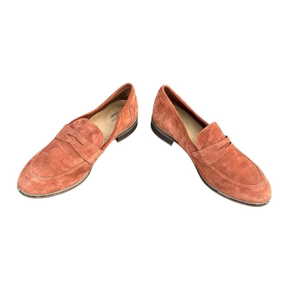 Clarks Trish Rose Women's Suede Leather‎ Loafers Size 9.5 Mahogany